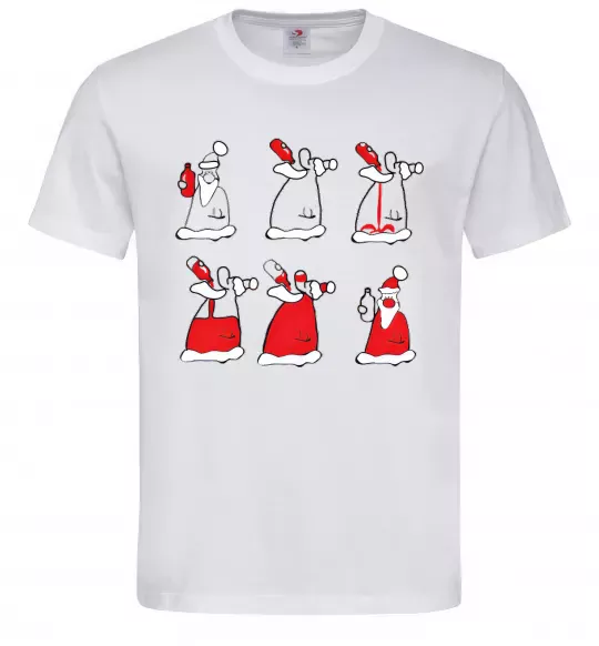 Чоловіча футболка П'яний Дід Мороз Білий фото