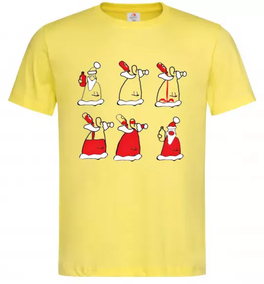 Чоловіча футболка П'яний Дід Мороз Лимонний фото