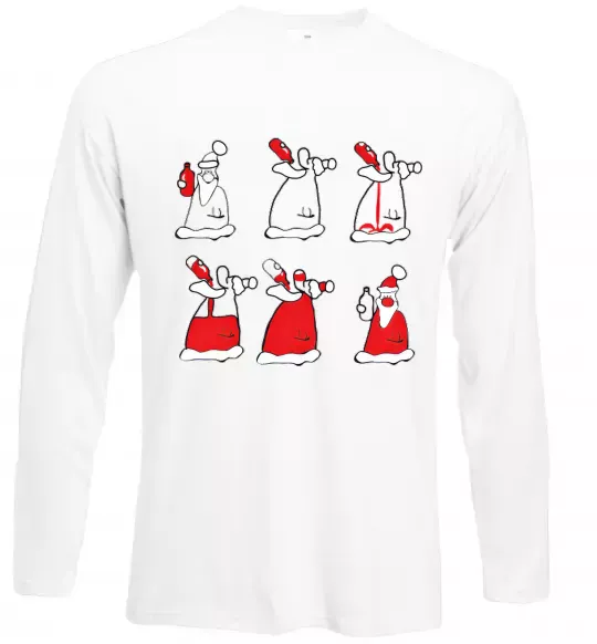 Лонгслив П'яний Дід Мороз Белый фото