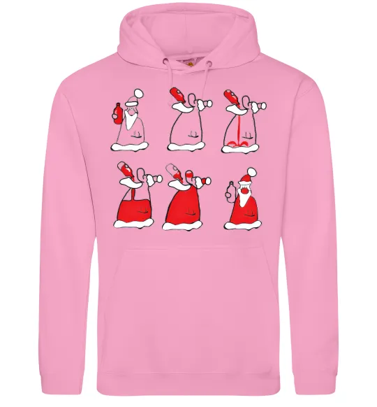 Мужская толстовка (худи) П'яний Санта Розовый фото