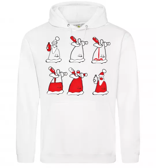 Жіноча толстовка (худі) П'яний Дід Мороз Білий фото