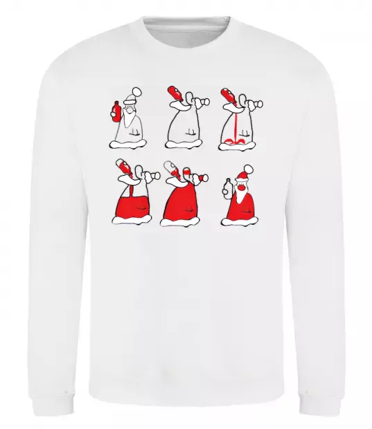 Світшот П'яний Дід Мороз Білий фото