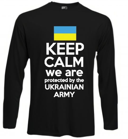 Реглан Keep calm we are protected Черный фото