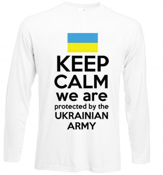 Реглан Keep calm we are protected Белый фото