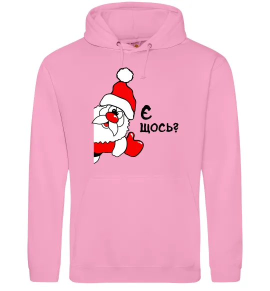 Чоловіча толстовка (худі) Є щось? Санта Клаус Рожевий фото