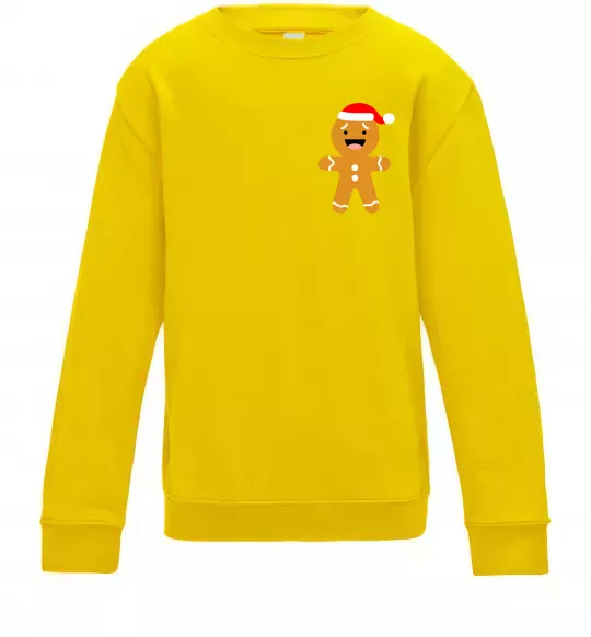 Детский Свитшот Новорічний Пряник ВИШИВКА Солнечно желтый фото
