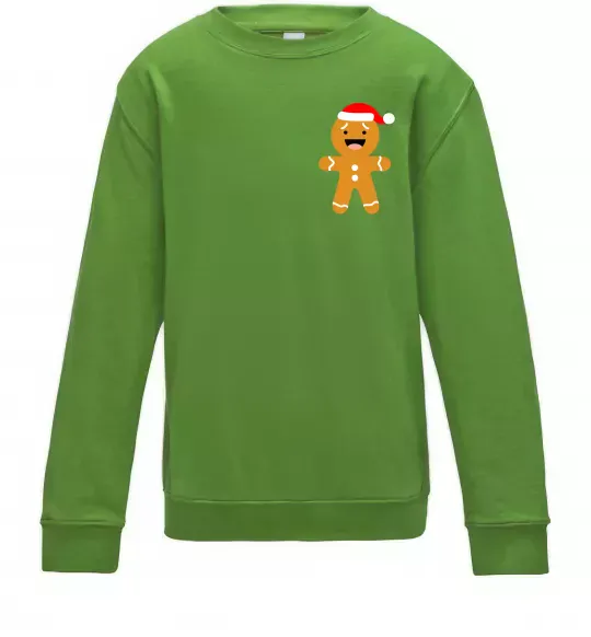 Детский Свитшот Новорічний Пряник ВИШИВКА Лаймовый фото