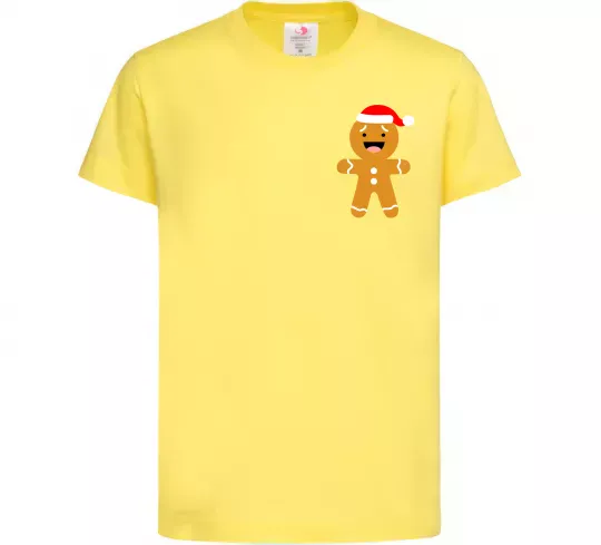 Дитяча футболка Новорічний Пряник ВИШИВКА Лимонний фото