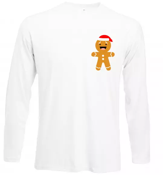 Лонгслів Новорічний Пряник ВИШИВКА Білий фото