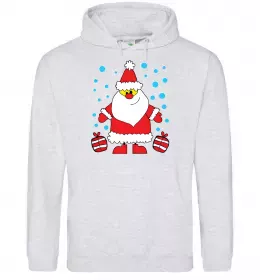 Мужская толстовка (худи) Christmas skull Серый меланж фото Мужская толстовка (худи) Christmas skull Серый меланж фото