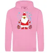 Женская толстовка (худи) Санта з подарунком Розовый фото