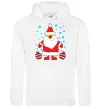 Женская толстовка (худи) Дід Мороз з подарунком Белый фото