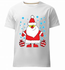 Чоловіча преміум футболка Санта з подарунком
