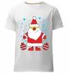 Мужская премиум футболка Дід Мороз з подарунком Белый фото