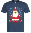Мужская футболка Дід Мороз з подарунком Темно-синий фото