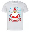 Мужская футболка Дід Мороз з подарунком Белый фото