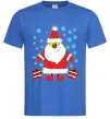 Мужская футболка Дід Мороз з подарунком Ярко-синий фото