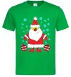 Мужская футболка Дід Мороз з подарунком Зеленый фото