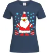 Женская футболка Дід Мороз з подарунком Темно-синий Женская футболка Дід Мороз з подарунком Темно-синий фото