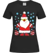 Женская футболка Дід Мороз з подарунком Черный Женская футболка Дід Мороз з подарунком Черный фото