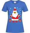 Женская футболка Дід Мороз з подарунком Ярко-синий Женская футболка Дід Мороз з подарунком Ярко-синий фото