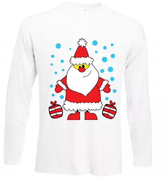 Лонгслив Дід Мороз з подарунком Белый фото