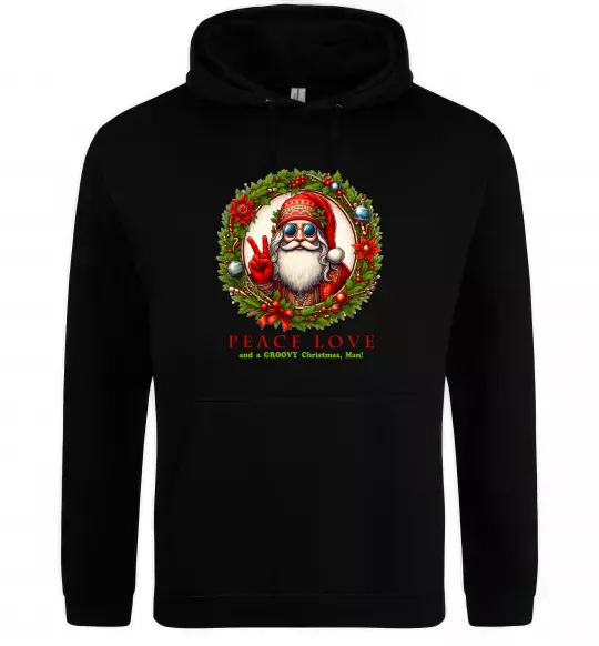 Мужская толстовка (худи) Santa peace Черный фото