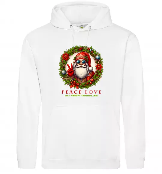 Мужская толстовка (худи) Santa peace Белый фото
