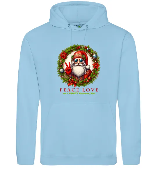 Мужская толстовка (худи) Santa peace Голубой фото