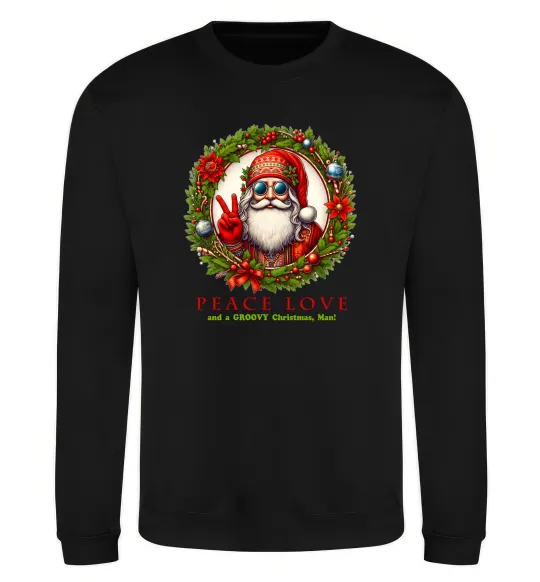Світшот Santa peace Чорний фото