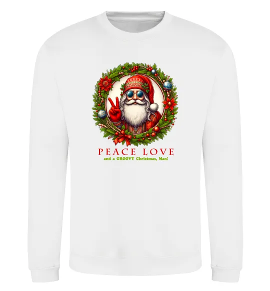 Світшот Santa peace Білий фото