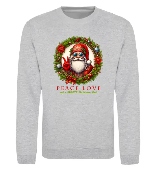 Світшот Santa peace Сірий меланж фото