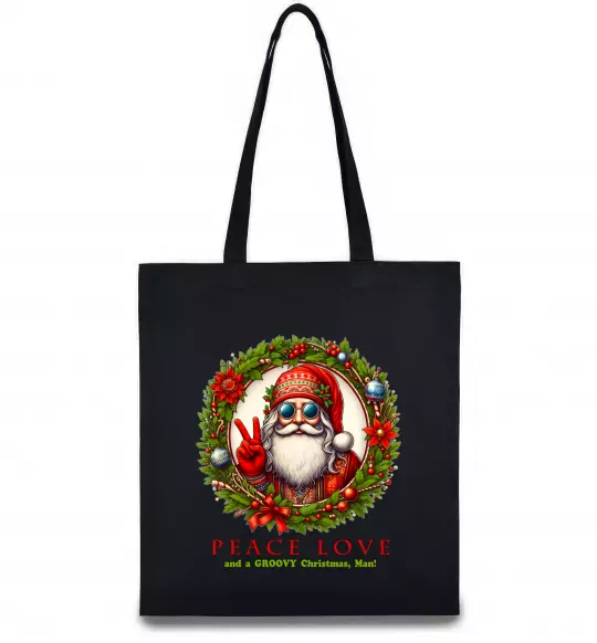 Еко-сумка Santa peace Чорний фото