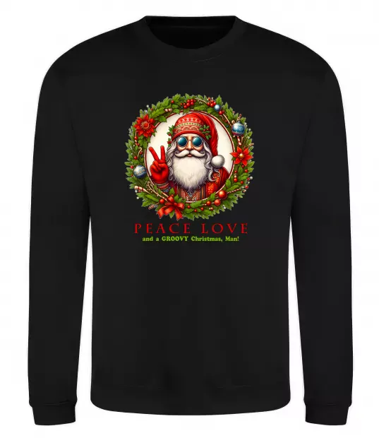 Свитшот Santa peace Черный фото