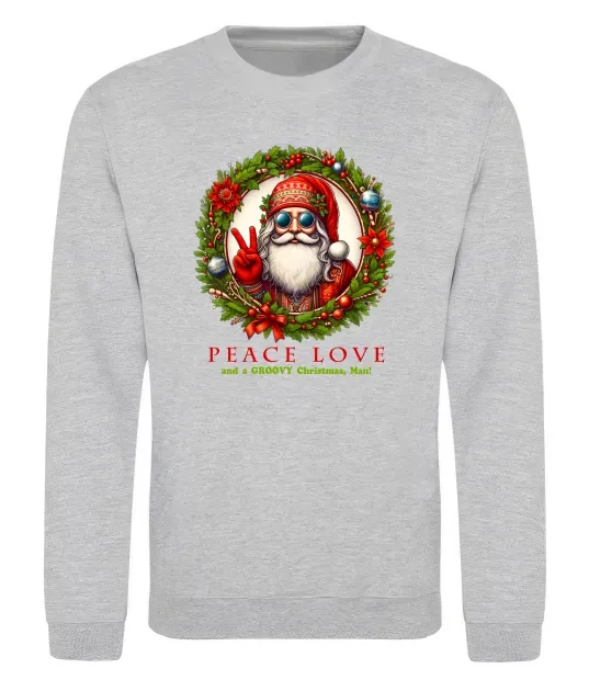 Свитшот Santa peace Серый меланж фото