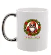 Чашка з кольоровою ручкою Santa peace Срібло фото