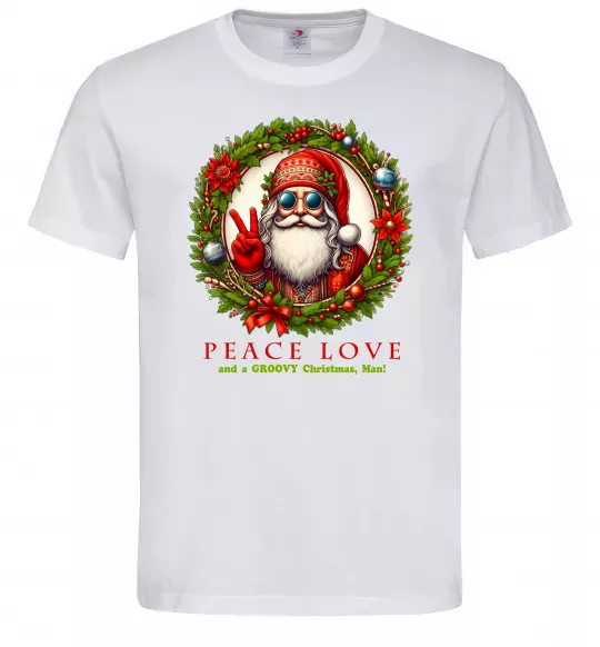 Чоловіча футболка Santa peace Білий фото
