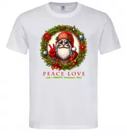 Мужская футболка Santa peace Белый фото