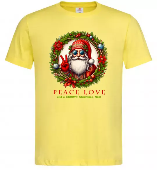 Чоловіча футболка Santa peace Лимонний фото