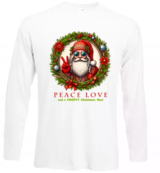 Лонгслив Santa peace Белый фото