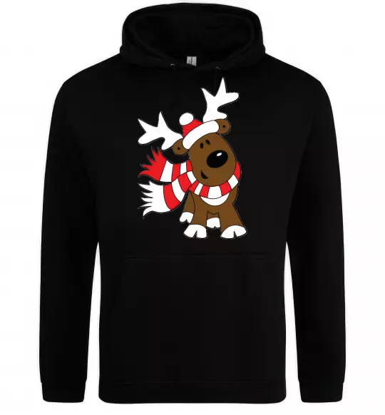 Чоловіча толстовка (худі) STRIPED DEER Чорний фото