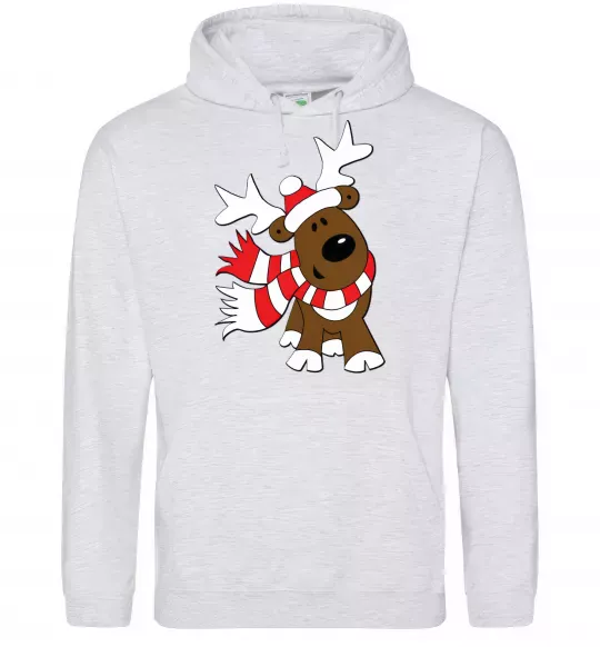 Женская толстовка (худи) STRIPED DEER Серый меланж фото