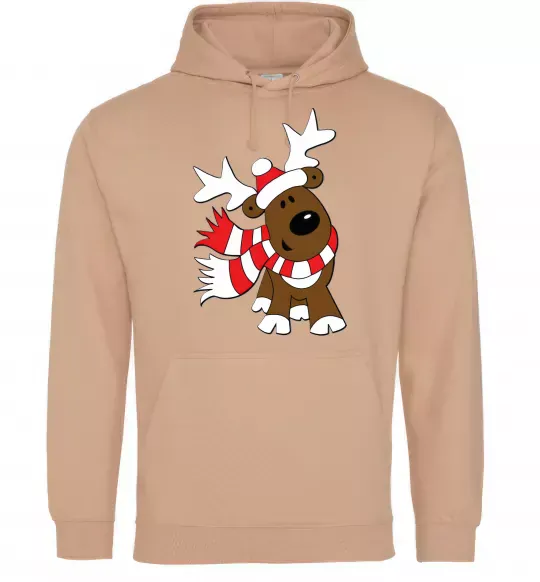 Женская толстовка (худи) STRIPED DEER Песочный фото