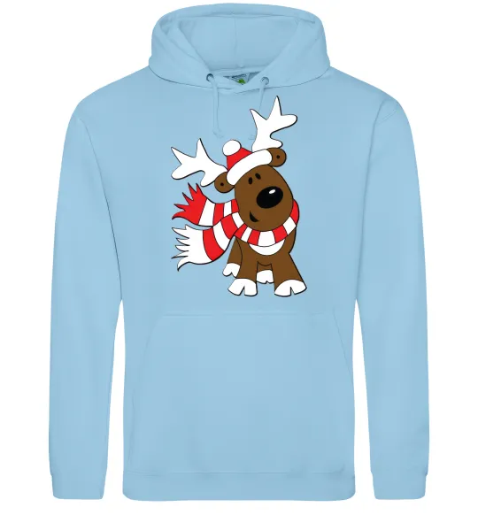 Женская толстовка (худи) STRIPED DEER Голубой фото