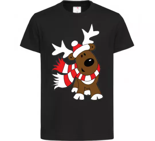 Дитяча футболка STRIPED DEER Чорний фото