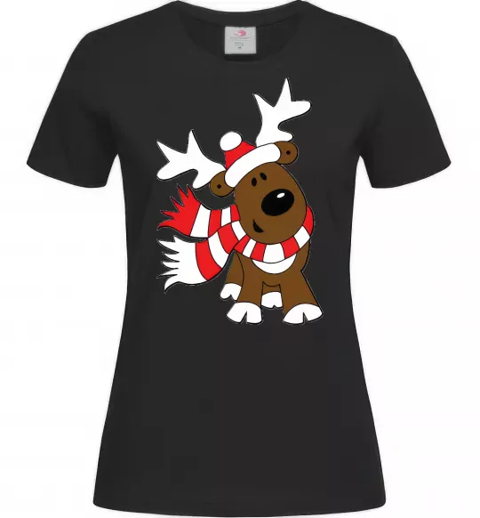 Женская футболка STRIPED DEER Черный фото