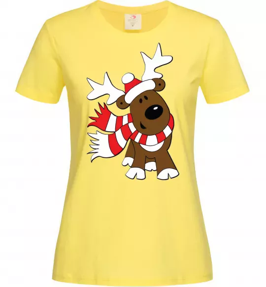 Женская футболка STRIPED DEER Лимонный фото