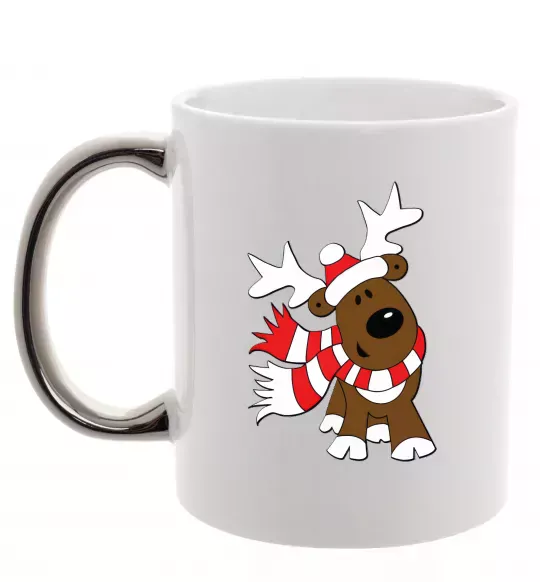 Чашка с цветной ручкой STRIPED DEER Серебро фото