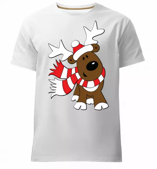 Чоловіча преміум футболка STRIPED DEER Білий фото