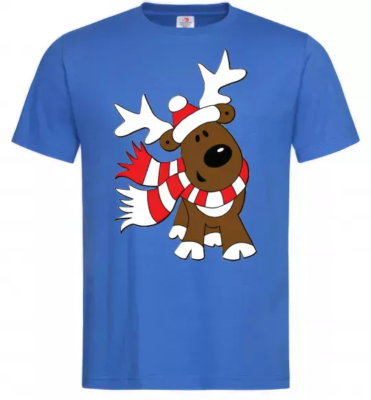 Мужская футболка STRIPED DEER Ярко-синий фото